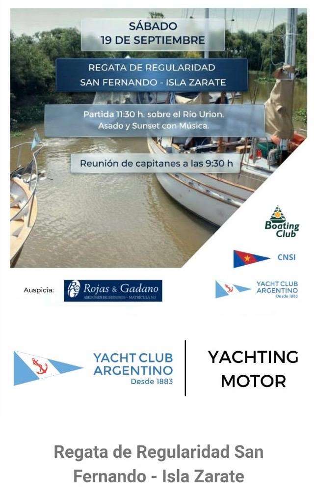 Afiche de la Regata de Regularidad San Fernando – Isla Zárate